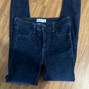 Abercrombie & Fitch Women's Navy / Dark Wash High Rise Jean Legging